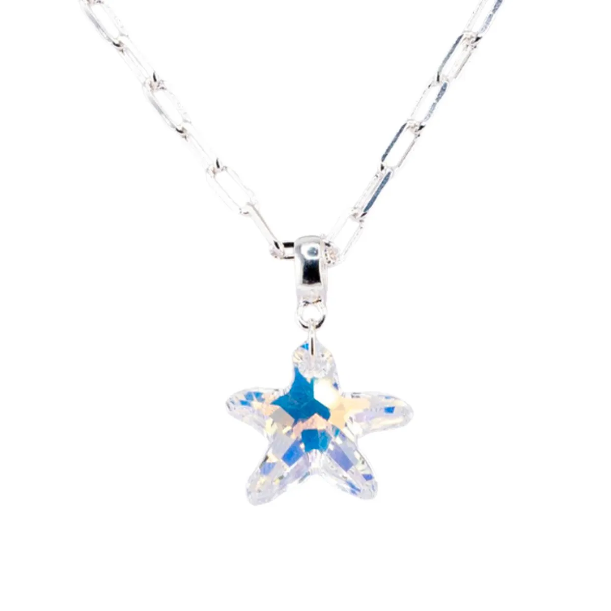 JOYAS MONTERO - Collar Chiara Sicilia Baño Oro Blanco creado cristales de Swarovski® Aurora Boreal