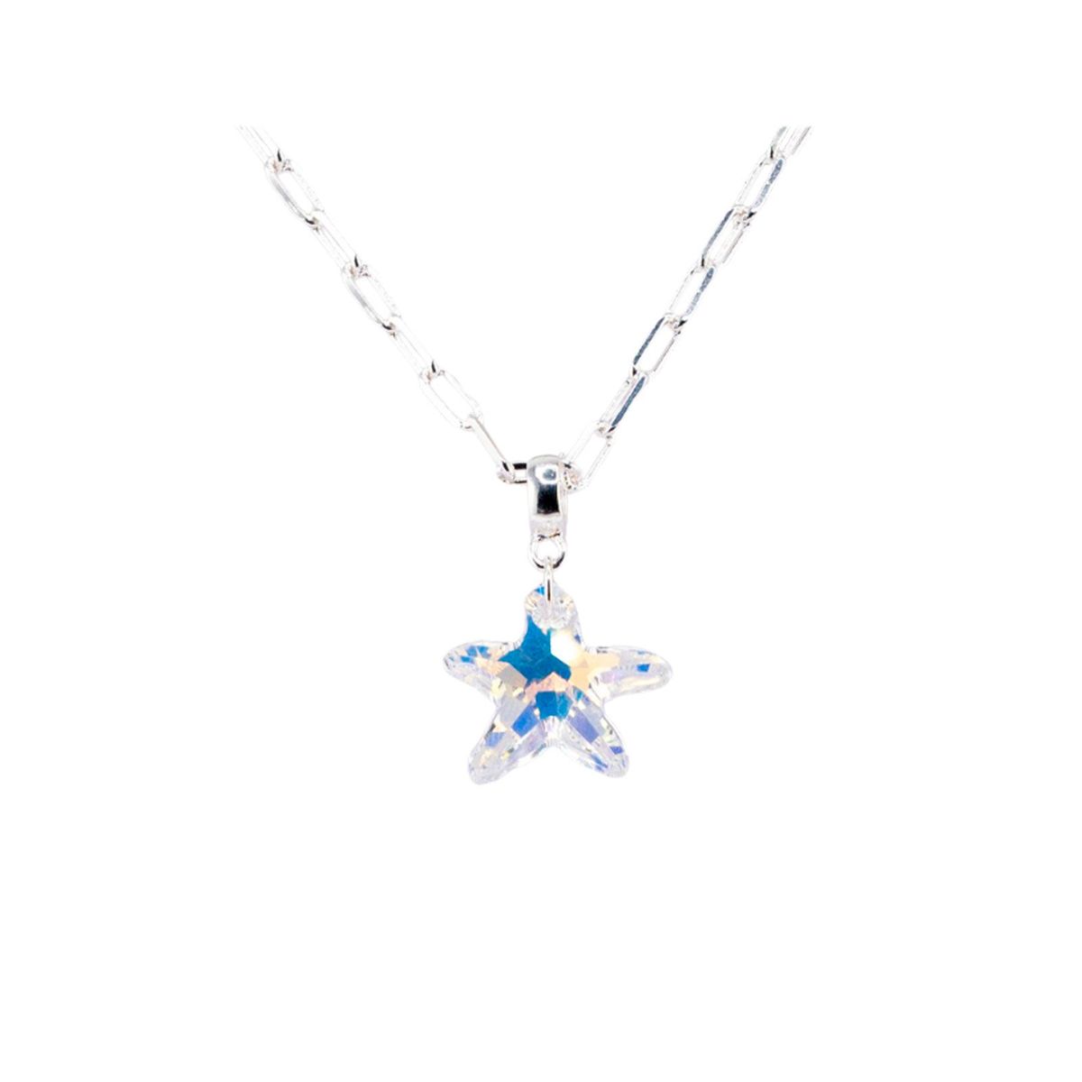 JOYAS MONTERO - Collar Chiara Sicilia Baño Oro Blanco creado cristales de Swarovski® Aurora Boreal