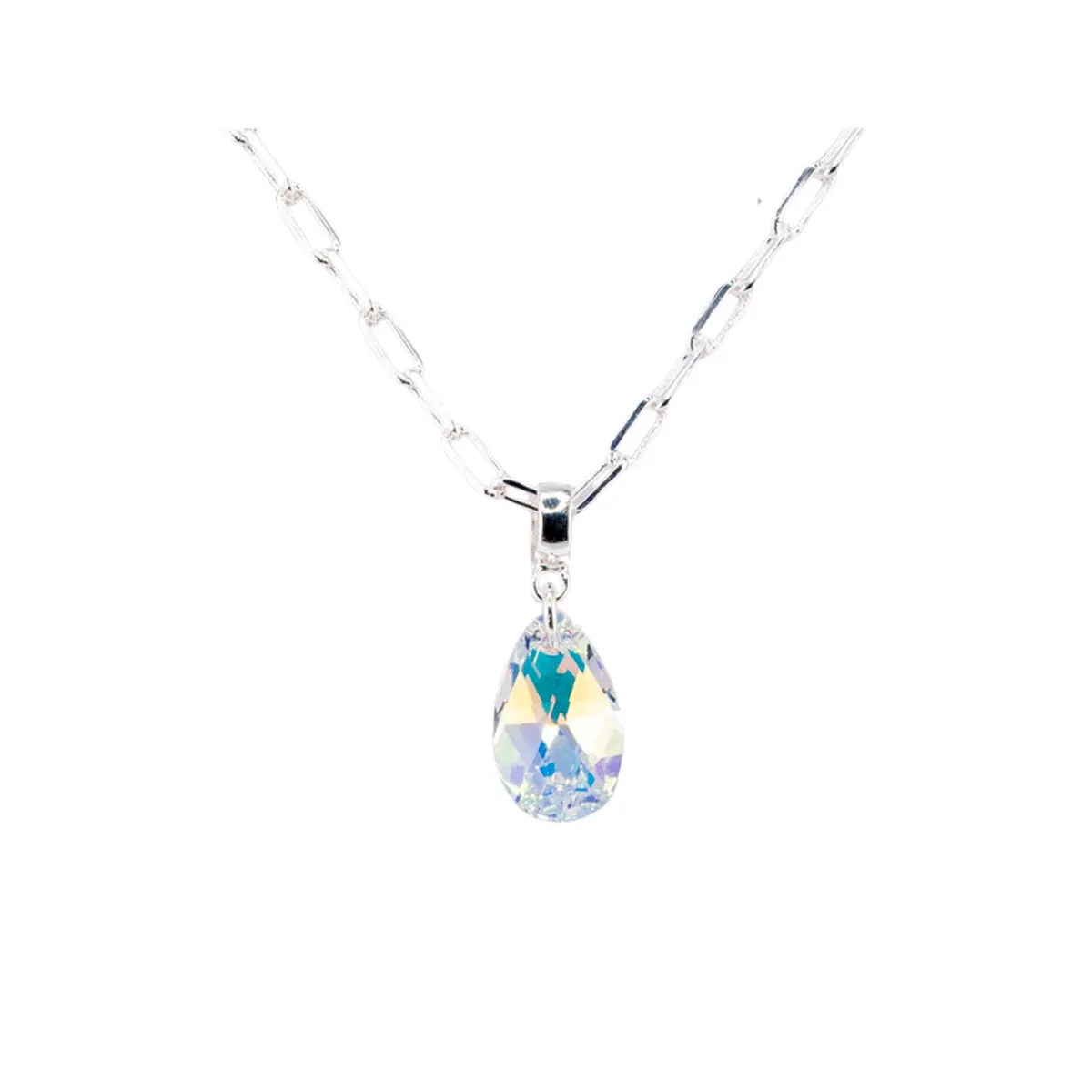 JOYAS MONTERO - Collar Chiara Palermo Baño Oro Blanco creado cristales de Swarovski® Aurora Boreal