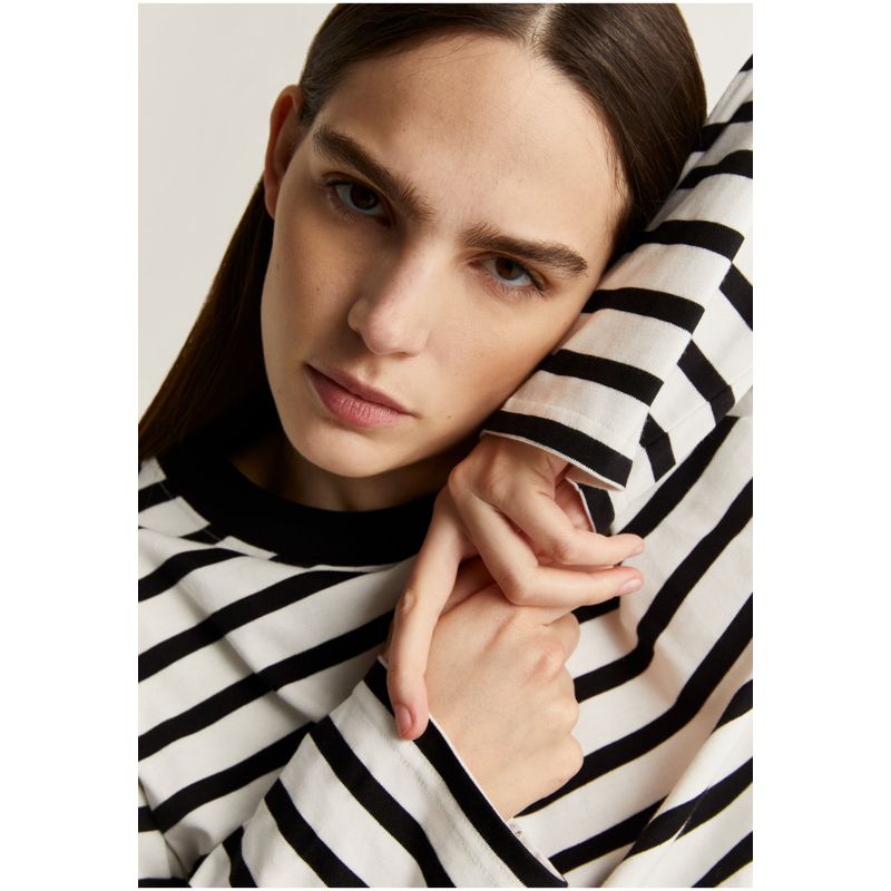 SCALPERS - Polera Manga Larga Rayas Blackstripes