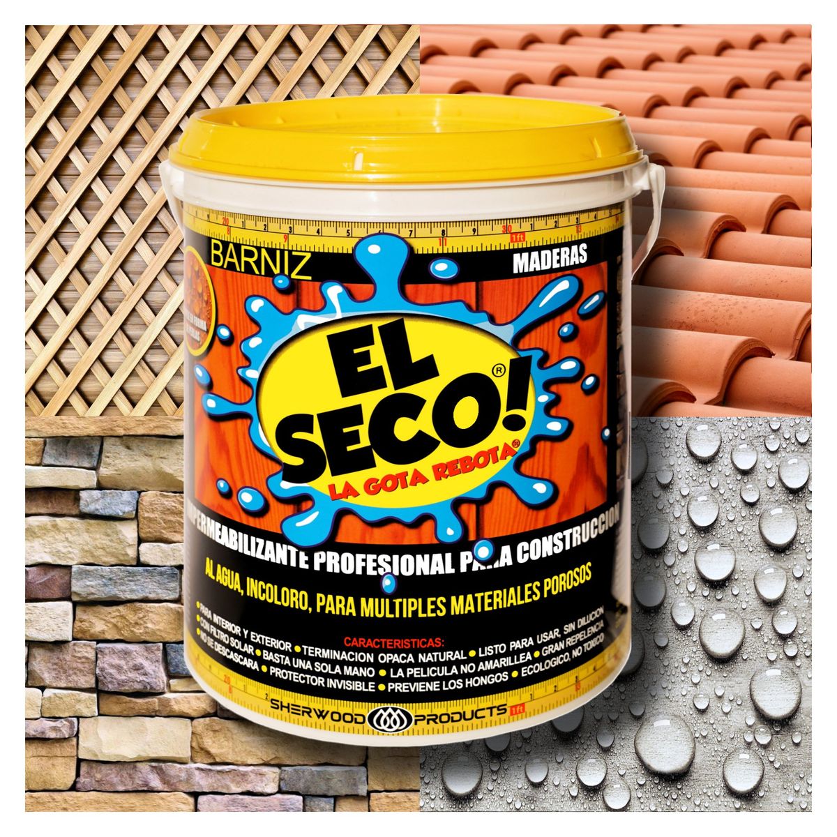 EL SECO - BARNIZ IMPERMEABLE MADERA LADRILLO PIEDRA YESO EL SECO® INCOLORO 1 GAL