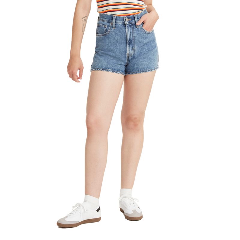 LEVIS - Shorts Mujer High Waisted Mom Azul Levis