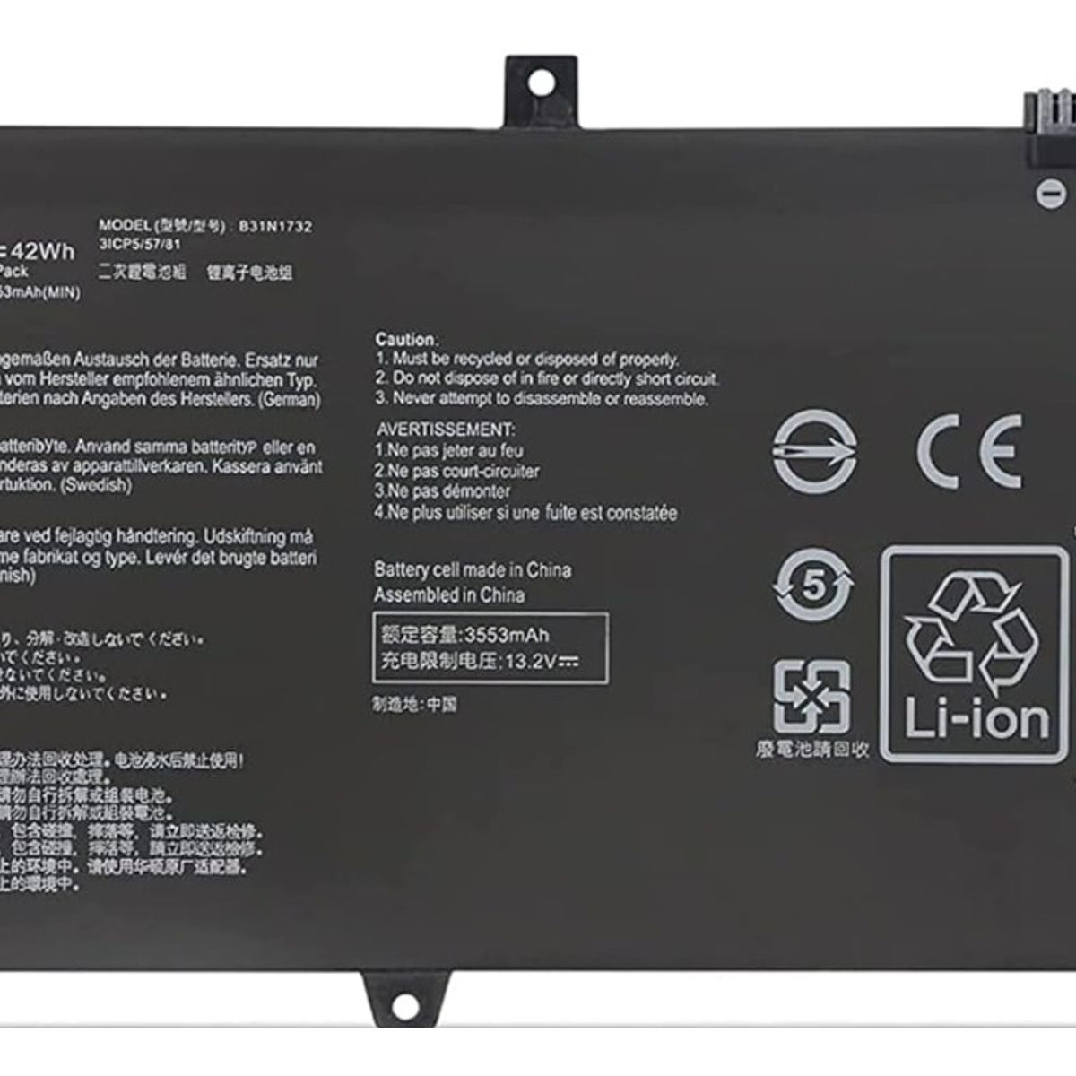 GENERICO - Bateríab31n1732 Para Notebook Asus X571gd-bq234t Series