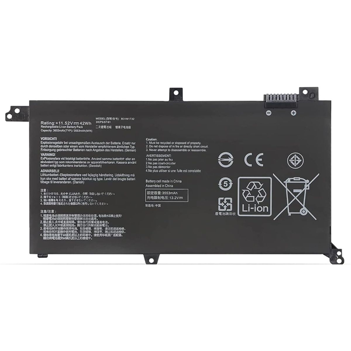 GENERICO - Bateríab31n1732 Para Notebook Asus X571gd-bq234t Series