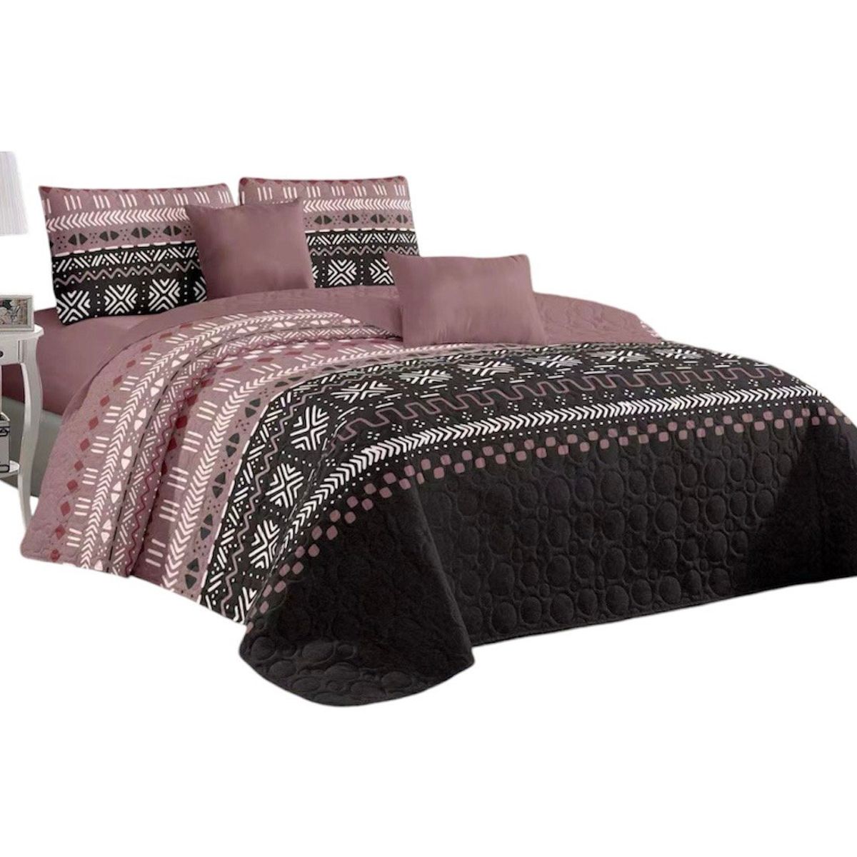 GENERICO - Cubrecama De Verano 2 Plazas + 2 Funda Con Diseño Hermosa. A3