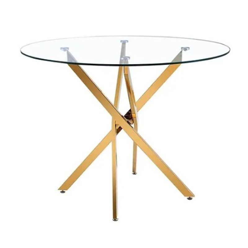 HABITA2 CHILE - Mesa de comedor de vidrio redonda Dubai - 100 cm