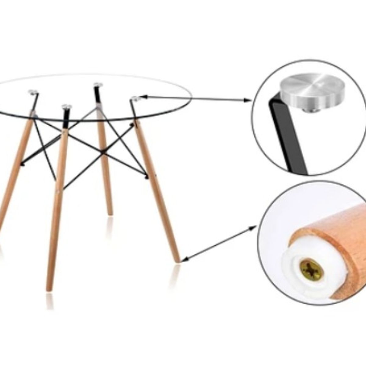 HABITA2 CHILE - Mesa de comedor Eames 80 cm -Vidrio