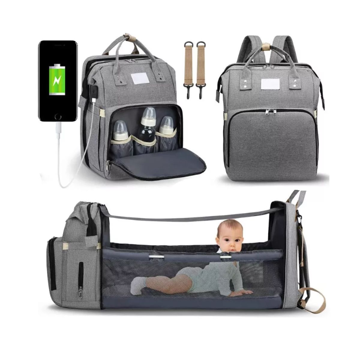 GENERICO - Bolso Mochila Cuna Plegable Impermeable Multifuncional