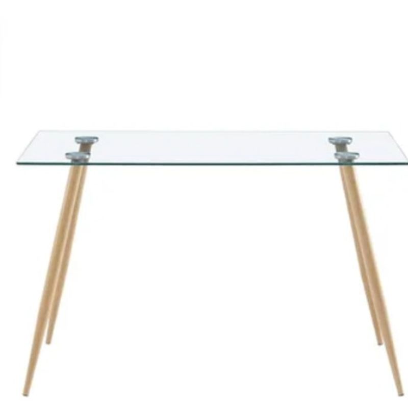 GENERICO - Mesa de vidrio Prince 130cm con patas Simil de Madera