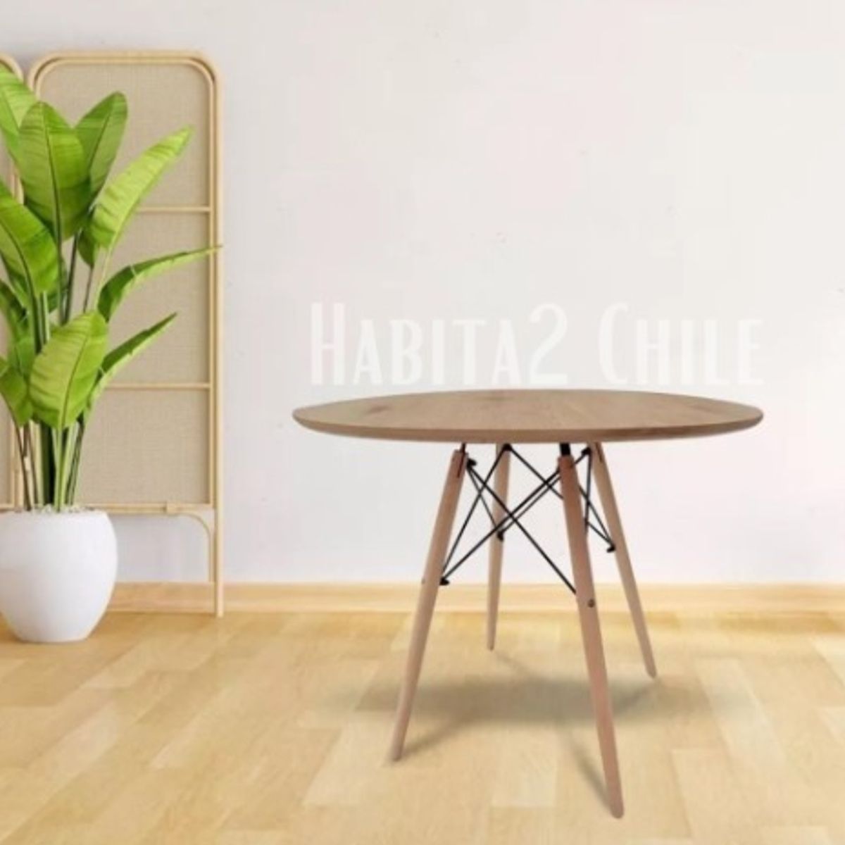 HABITA2 CHILE - Mesa de comedor Eames 100 cm - Cubierta de Madera