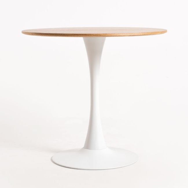 HABITA2 CHILE - Mesa de comedor Tulip 80cm - Cubierta de Madera