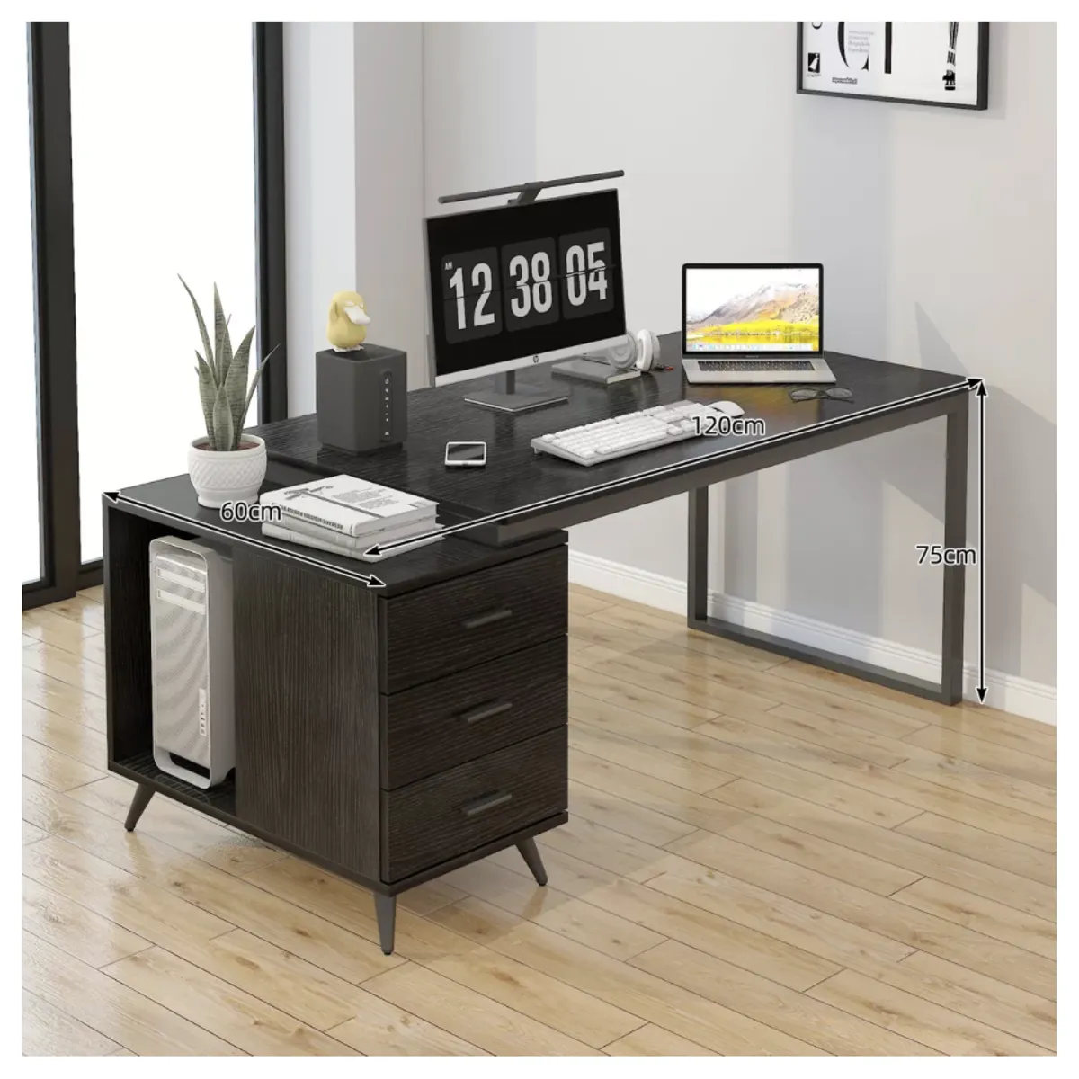 HOMER DESIGN - Escritorio Moderno Con Cajoneras 120x60x75cm Para Oficina…