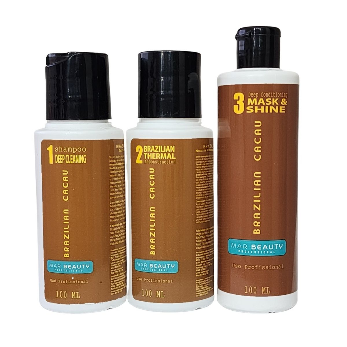 MAR BEAUTY - Mar Beauty Kit Alisado Brazilian Cacau 3 Pasos 100 Ml