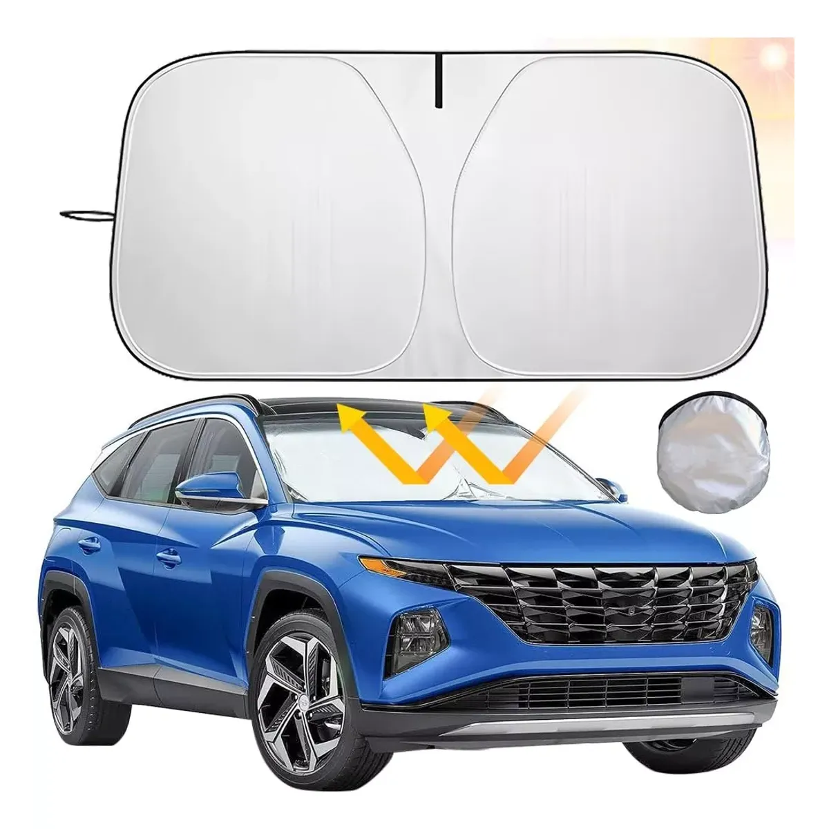 EVERSO - Protector Parabrisas Cubre Sol Quitasol Parasol Auto 140x70