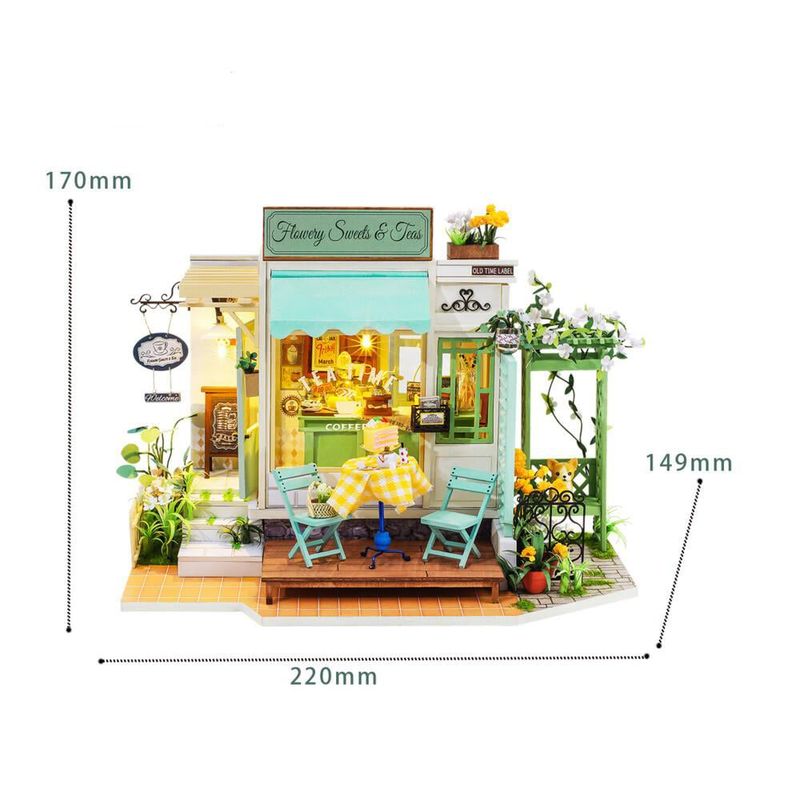 ROBOTIME - Flowery Sweet Teas Puzzle 3d Robotime Cafetería Miniatura