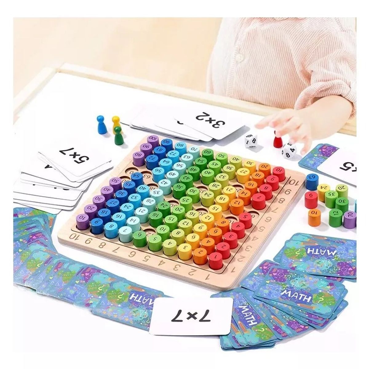 GENERICO - Tablero Didactico Tabla De Multiplicar Juego Montessori