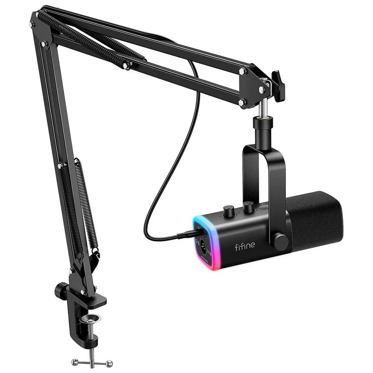 FIFINE - Micrófono FIFINE AM8 RGB XLR USB C