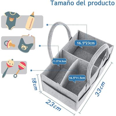Imagen 2 del producto Organizador De Pañales Fieltro Portátil Bolsa Juguetes
