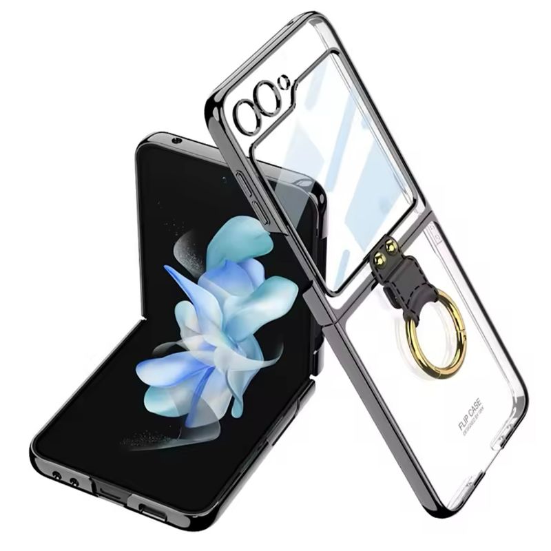 GKK - Carcasa GKK Con Anillo Para Samsung Z Flip 6 - Borde Negro