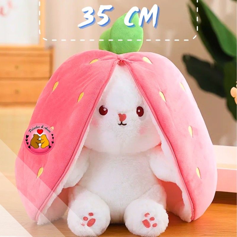 GENERICO - Peluche Conejo Escondido Frutilla 35 cm