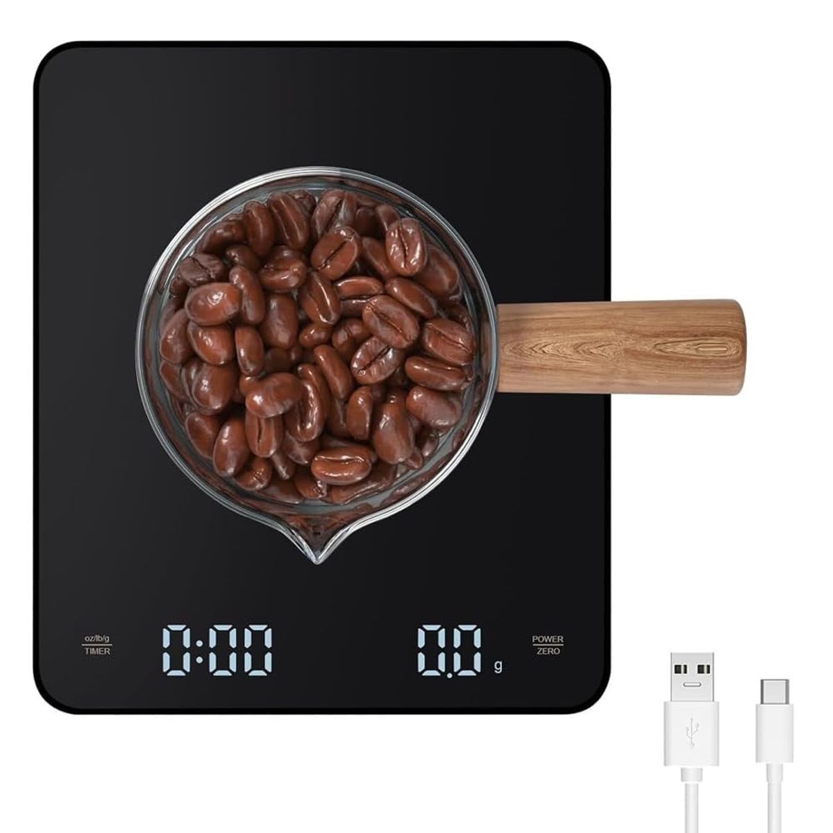 KUANGYE - Balanza De Café Digital Con Temporizador Y Pantalla Led