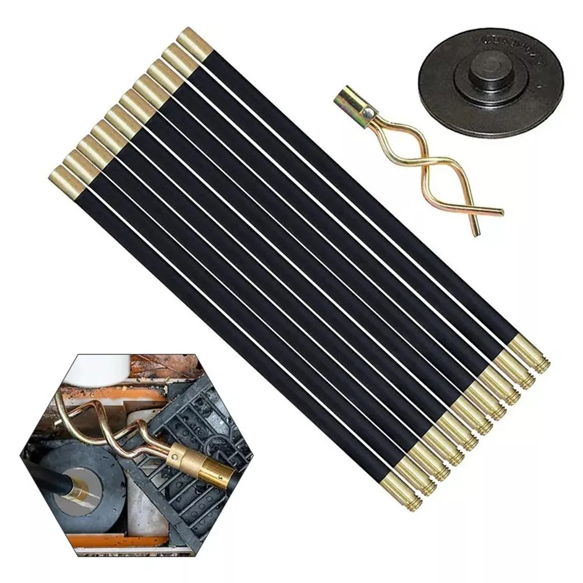 KUANGYE - Set Varillas Destapa Alcantarillado Industrial 9 Metros