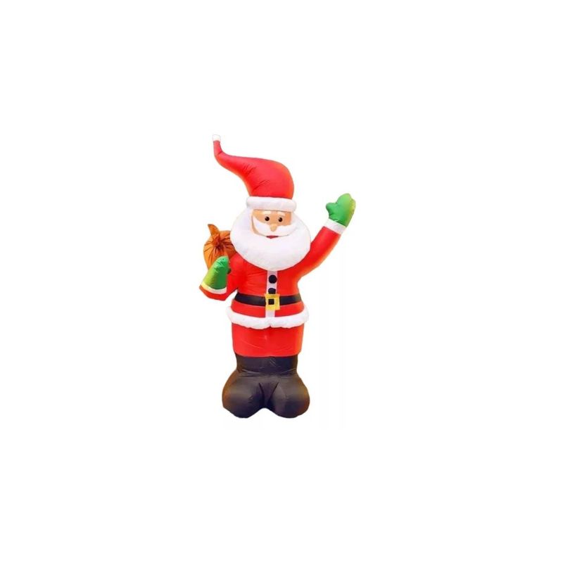 GENERICO - Muñeco Inflable Viejito Pascuero Santa Claus Navidad 24m Rojo