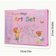 GENERICO - Set Maleta De Arte 208 Piezas Para Niños Regalo Rosa
