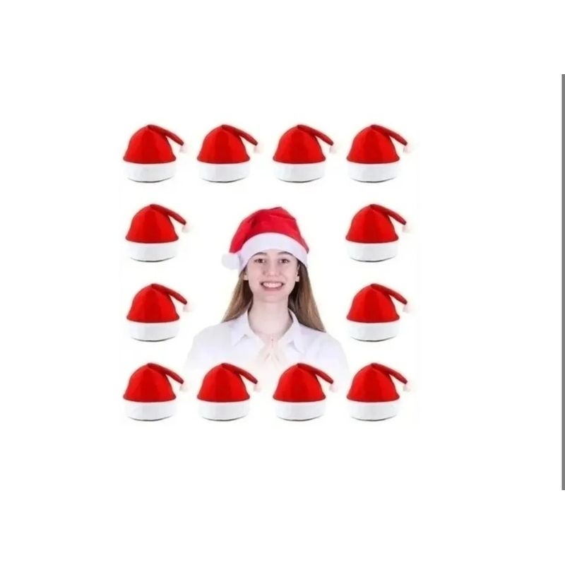 GENERICO - Pack X12 Gorros Gorro De Navidad Rojo