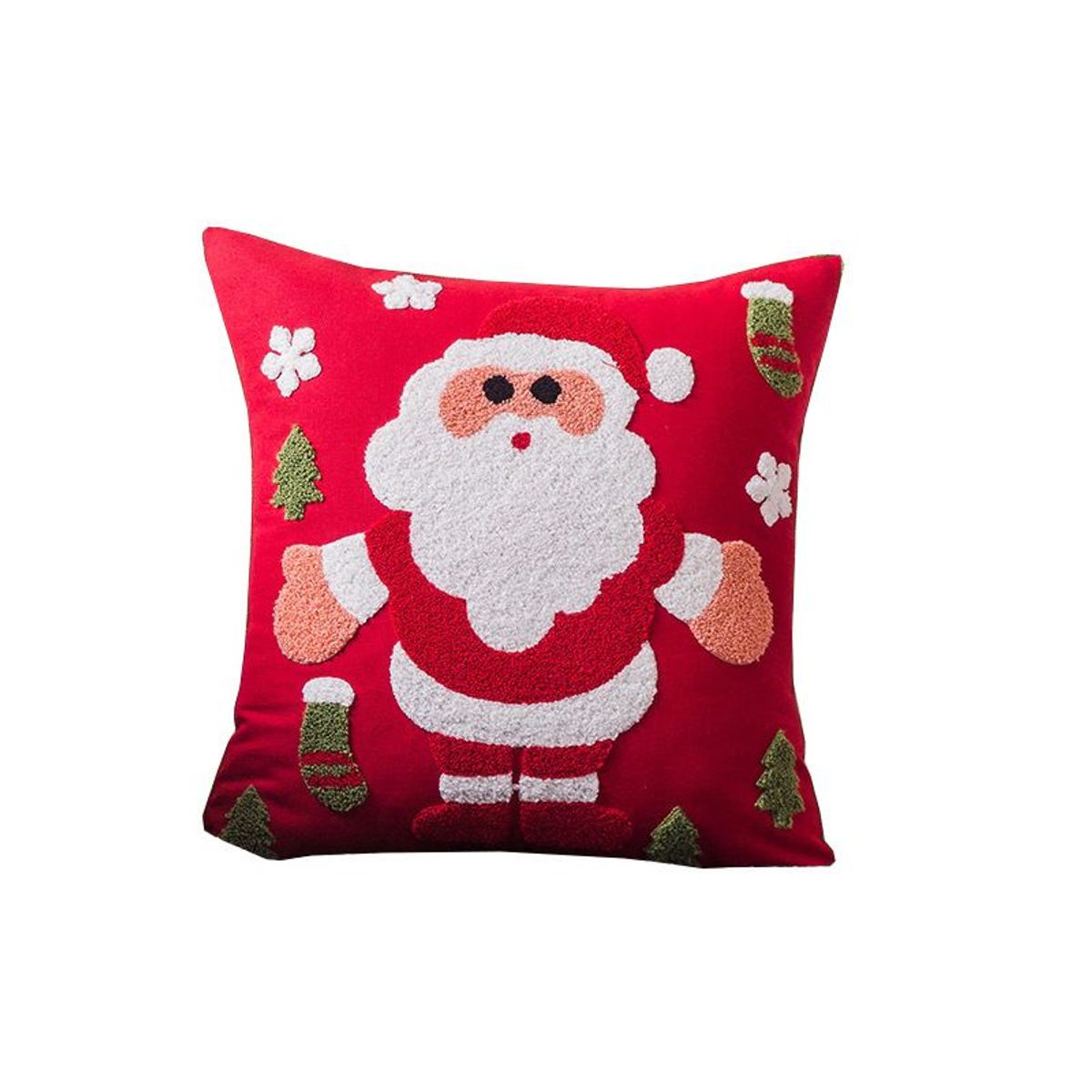 GENERICO - Funda de Cojin Navideña Con Relleno 3D Bordados