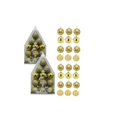GENERICO - Esferas Navidad Decorativa Adorno Navideño Bambalina 24 Gold
