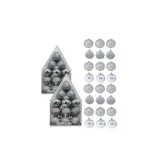 GENERICO - Esferas Navidad Decorativa Adorno Navideño Bambalina 24 Grey