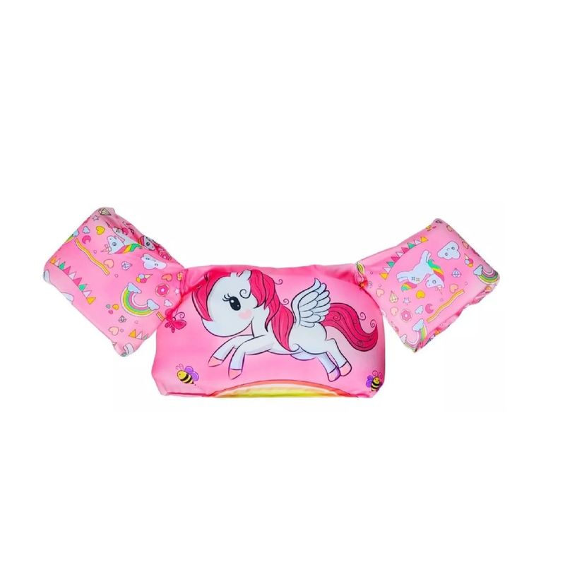 GENERICO - Flotador Con Alitas Niña Unicornio Bebe Chaleco 2 A 6 Años Pink