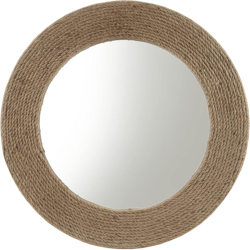 GENERICO - Espejo Yute Natural Circular 40cm Taller Sin Fronteras