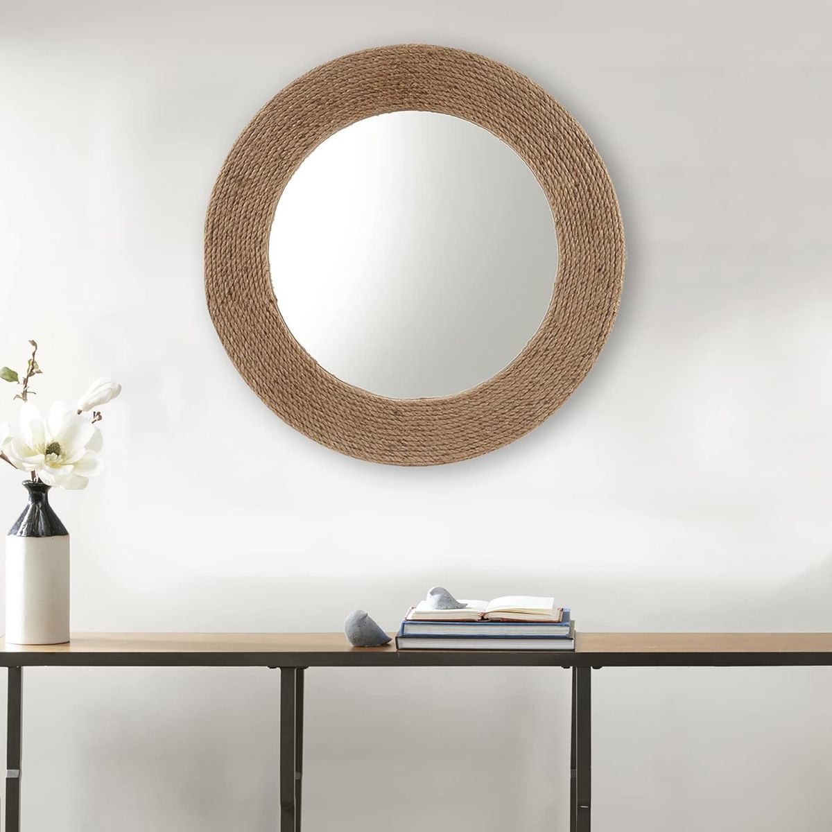 GENERICO - Espejo Yute Natural Circular 40cm Taller Sin Fronteras