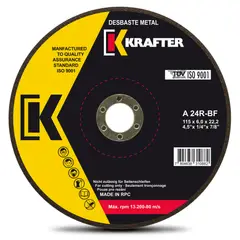 KRAFTER - Set 5 Discos De Desbaste Metal 4.5' 6 Mm