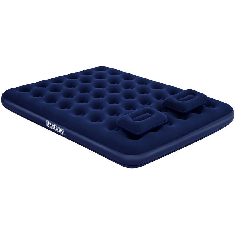 BESTWAY - Colchon inflable queen con inflador+2 cojin azul Bestway
