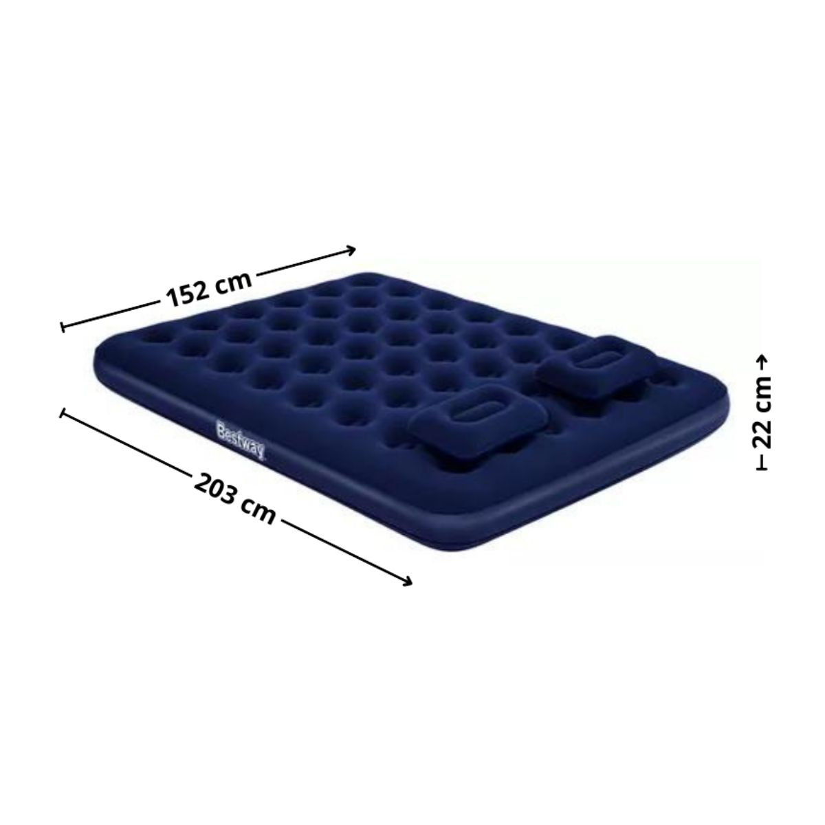 BESTWAY - Colchon inflable queen con inflador+2 cojin azul Bestway