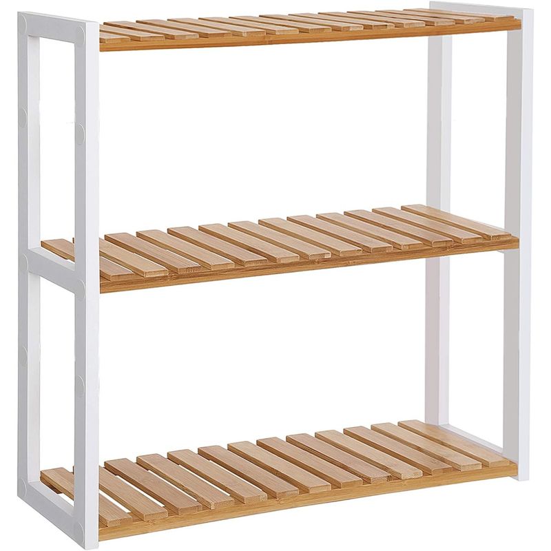 SPACEZAT - Estanteria Organizador Ajustable Bambu Blanca Skenas