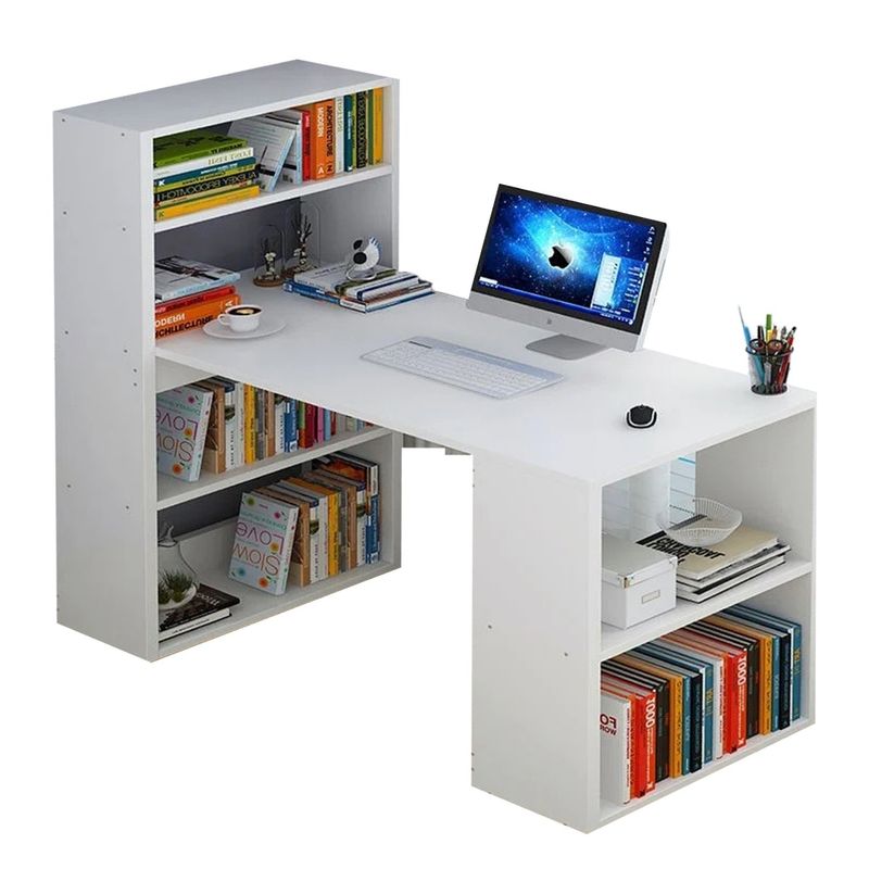 IMPORTCLICK - Escritorio Mesa Librero Blanco MDF Hogar