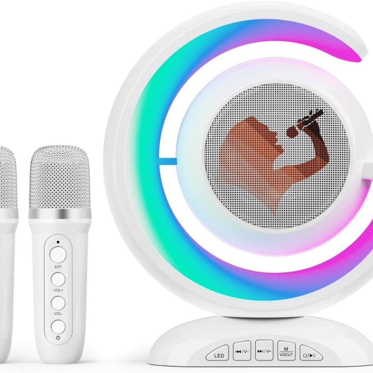 OEM - Parlante Altavoz Bluetooth Portátil Con 2 Micrófonos Inalámbricos