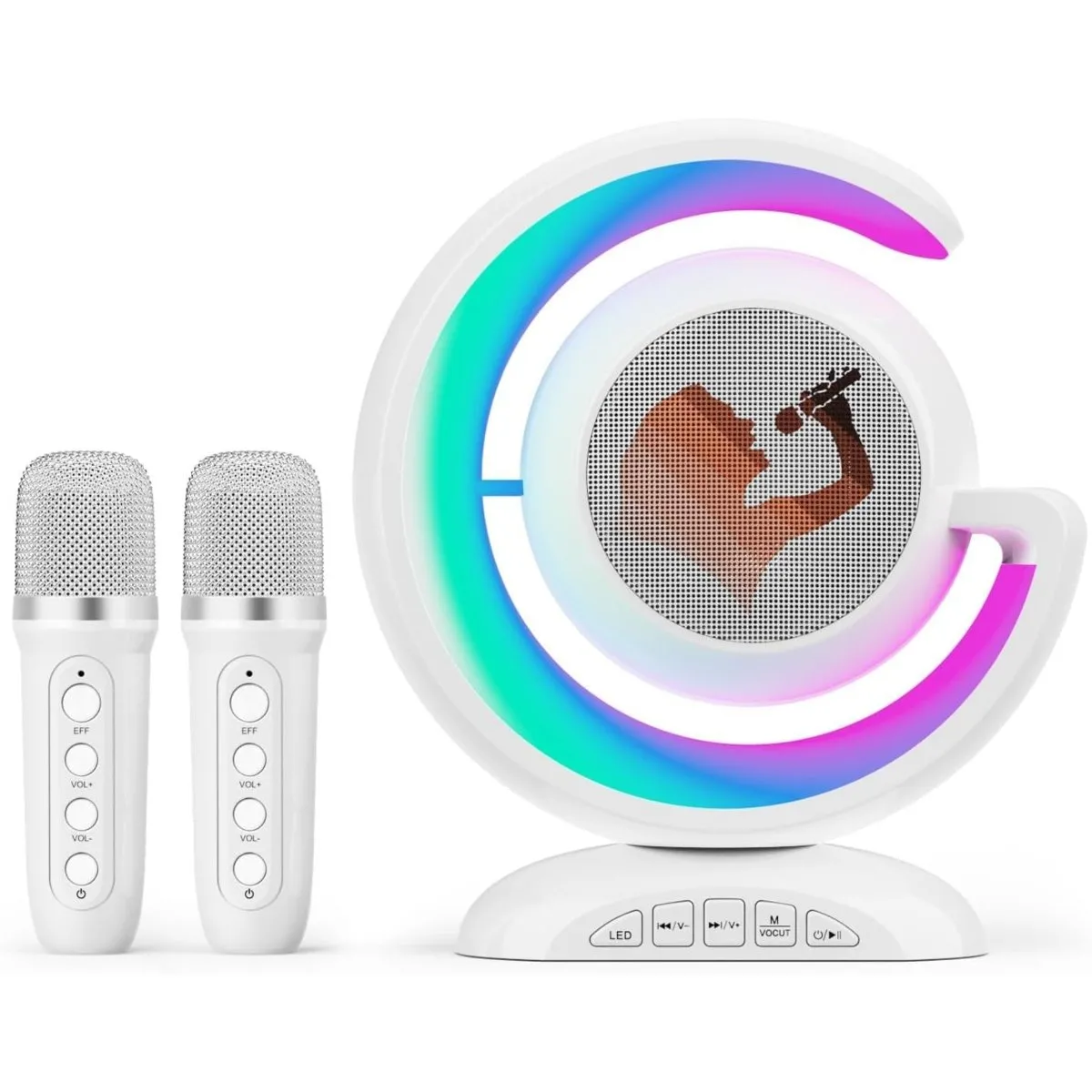 OEM - Parlante Altavoz Bluetooth Portátil Con 2 Micrófonos Inalámbricos