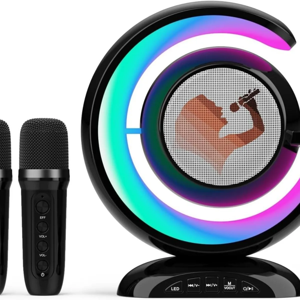 OEM - Parlante Altavoz Bluetooth Portátil Con 2 Micrófonos Inalámbricos