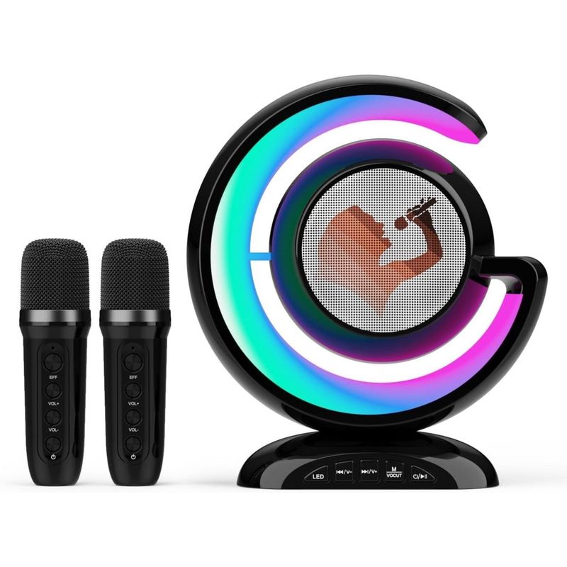 OEM - Parlante Altavoz Bluetooth Portátil Con 2 Micrófonos Inalámbricos