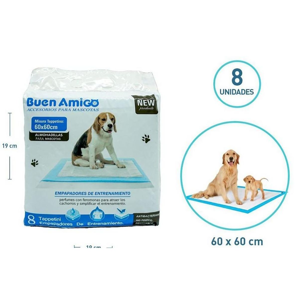 GENERICO - Sabanillas Entrenamiento para Perros 8 Unidades 60x60