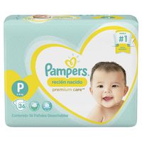 Pañal Premium Care Pequeño P x36 Uds