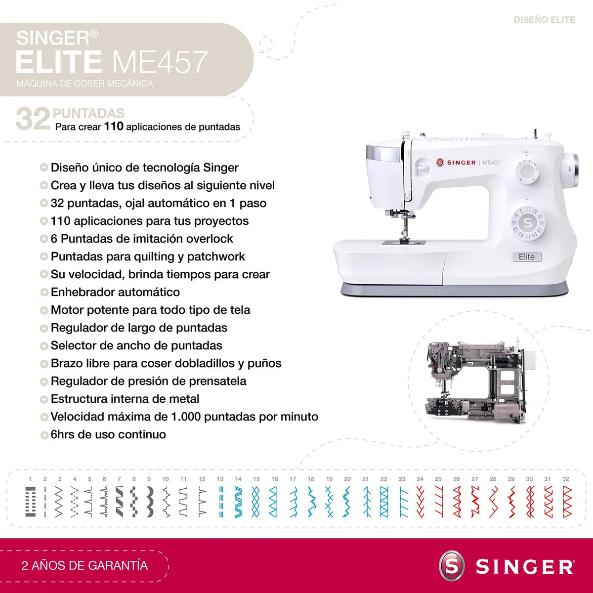 SINGER - Máquina De Coser Singer Elite ME457