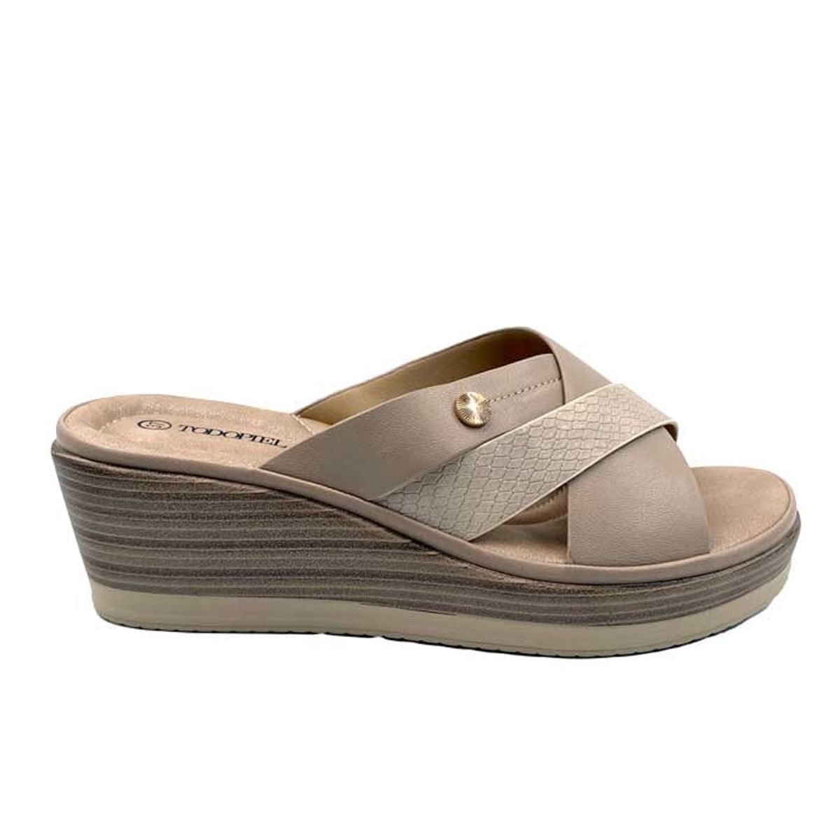 TODOPIEL - Sandalia Mujer Beige ZB030 Todopiel