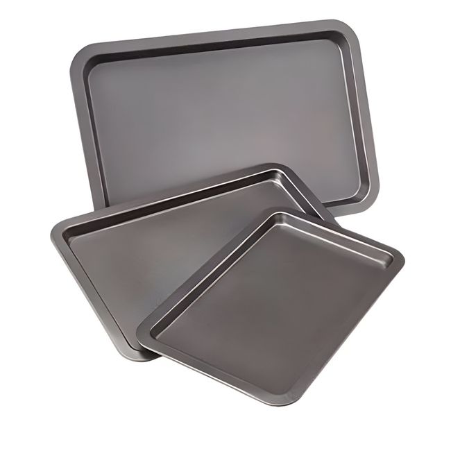 IMPORTCLICK - Bandeja Rectangular Antiadherente Para Hornear 3 Piezas Grafito