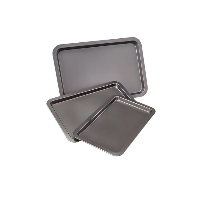IMPORTCLICK - Bandeja Rectangular Antiadherente Para Hornear 3 Piezas Grafito